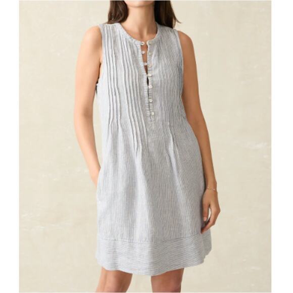 Faherty Dresses & Skirts - Faherty Blue Mini Stripe Isha Dress XL